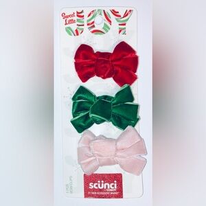 Scunci Christmas Holiday Hair Bow Clips - NEW!